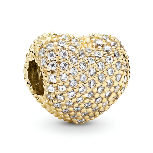 Charm Corazon Dorado diamantado