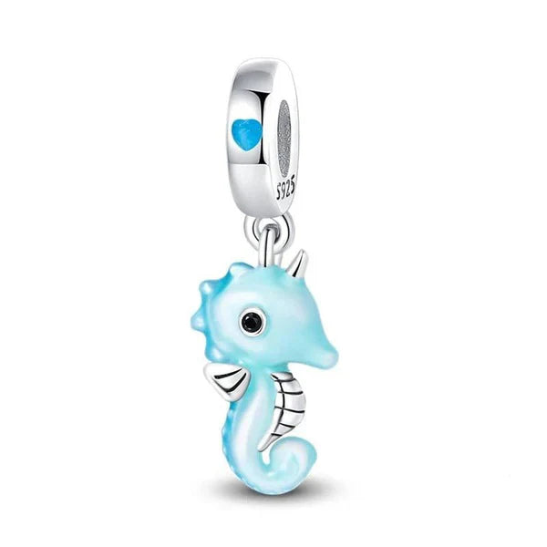 Charm Caballito de Mar Azul