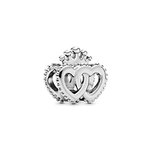 Charm Corazones Plateados y Corona