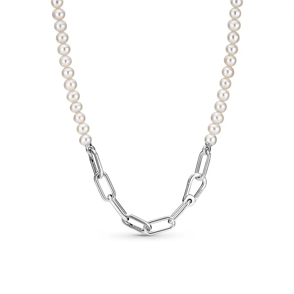 Collar con Perlas y Eslabones