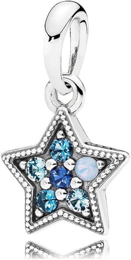 Charm Colgante Estrella y Diamantes Azules
