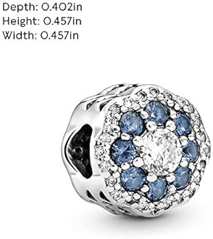 Charm Flor Azul entre Diamantes