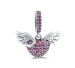 Charm Corazon Rosa con Alas