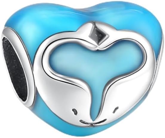Charm Corazón Celeste y Delfines