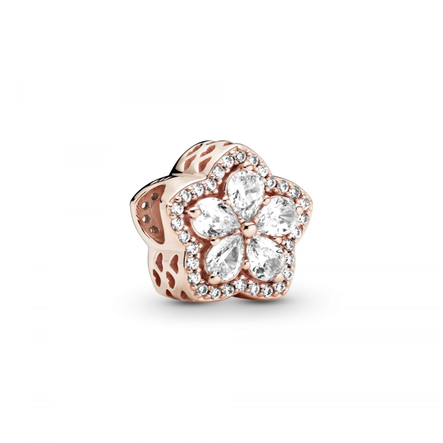 Charm Flor Rosa de Diamante