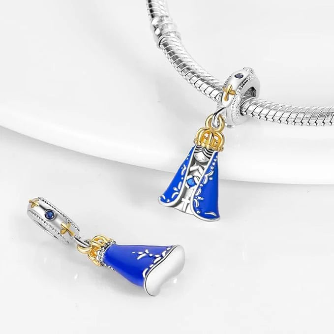 Charm Virgen Maria azul