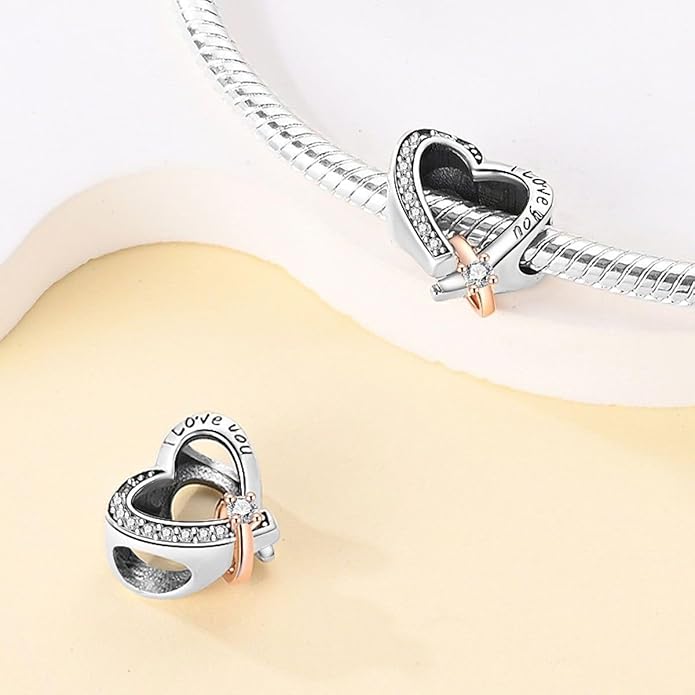 Charm Corazon y Anillo "I Love U"