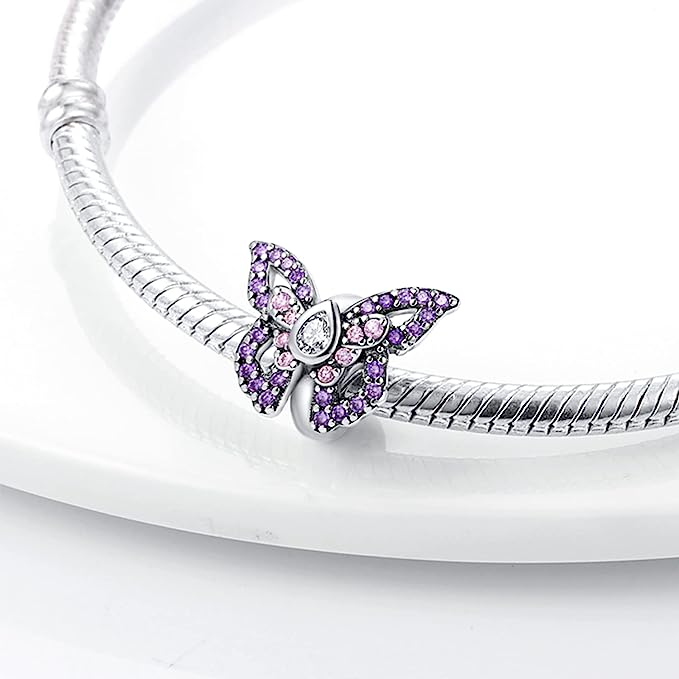 Charm Mariposa Diamantes Rosas