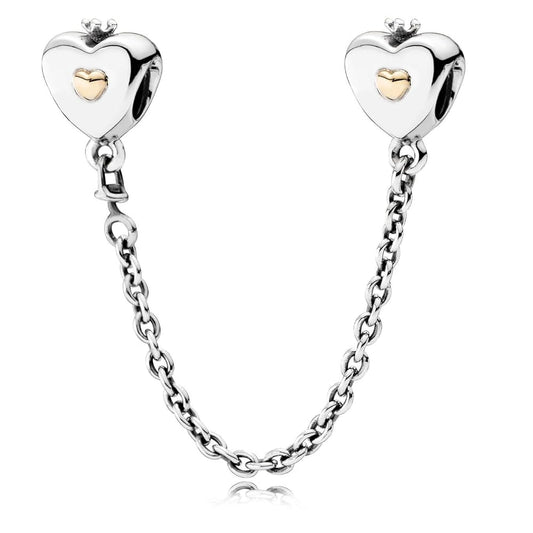 Cadena de Seguridad Corazon con Coronas