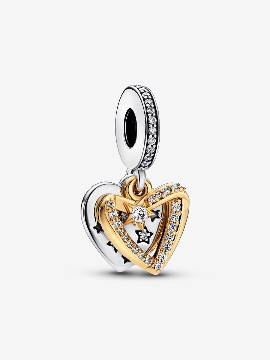 Charm Corazon Dorado y Corazon Estrellado