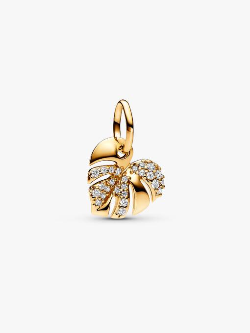Charm colgante Hoja de Monstera Brillante