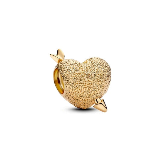 Charm Corazon Flechado Dorado