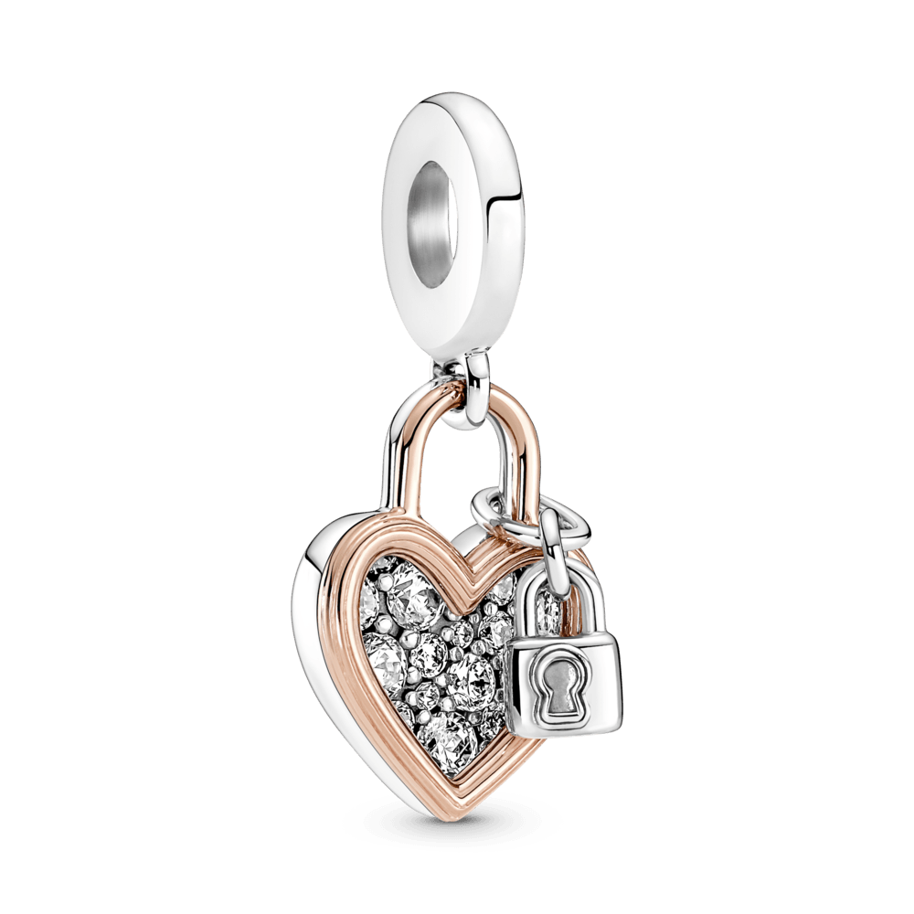 Charm Colgante Corazon y Candado