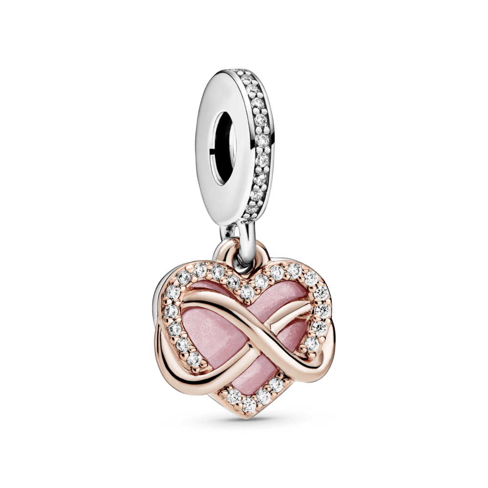Charm Corazon Infinito Rosa Pastel