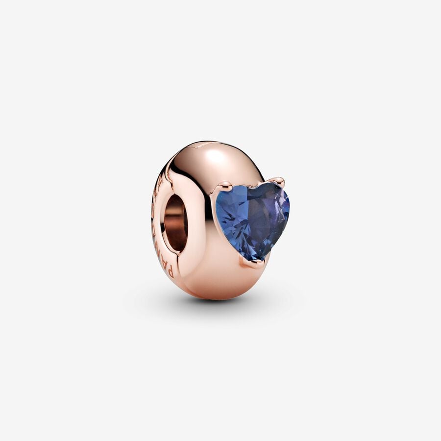 Clip de Seguridad Dorado con Corazon Azul