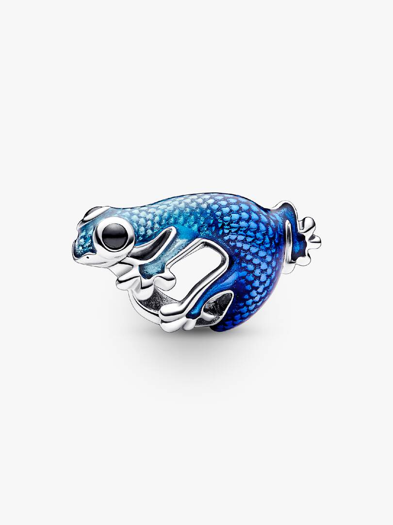 Charm Gecko Azul Metálico