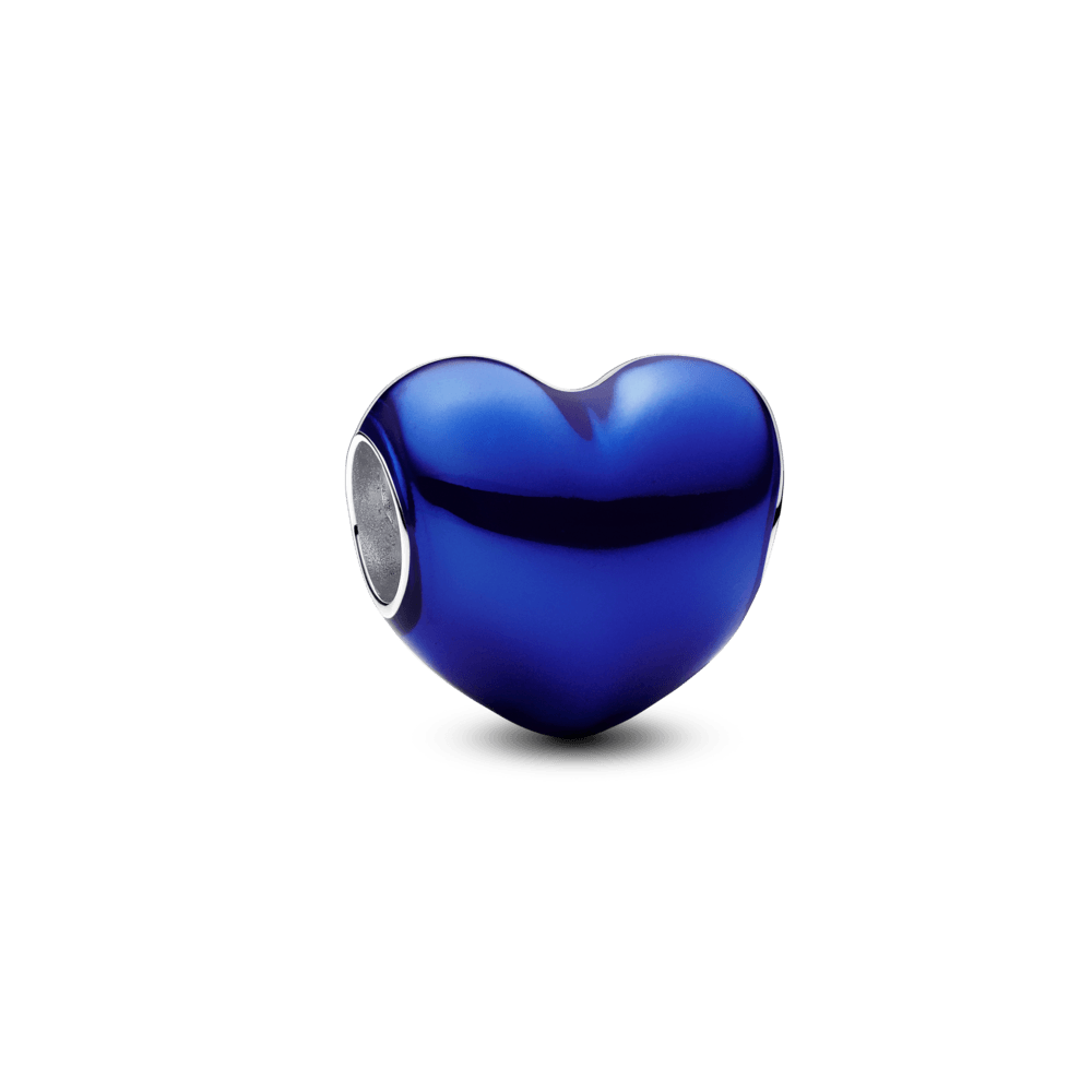 Charm Corazon Metalico Azul