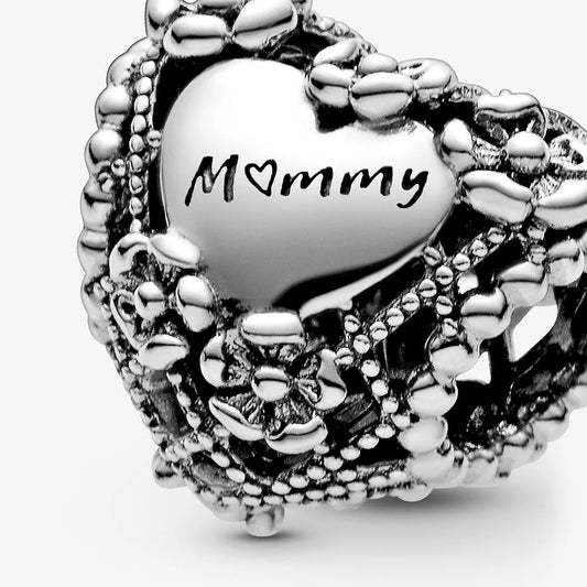 Charm Corazon Floreado "Mommy"
