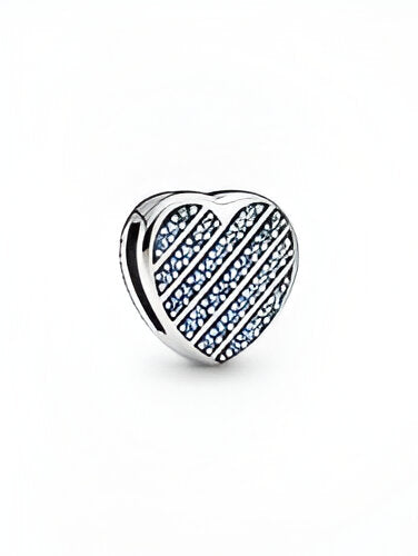 Clip de Seguridad Corazon y Diamantes Azules