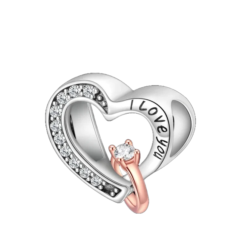Charm Corazon y Anillo "I Love U"