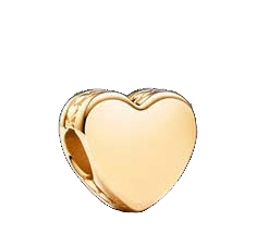 Charm Corazon Dorado Brillante