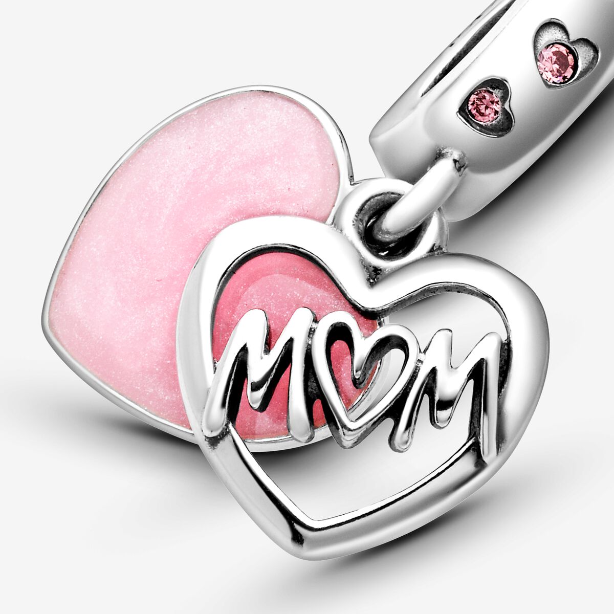 Charm Corazón Rosa Pastel "Mom"