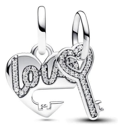 Charm Colgante Corazon y Llave "Love"