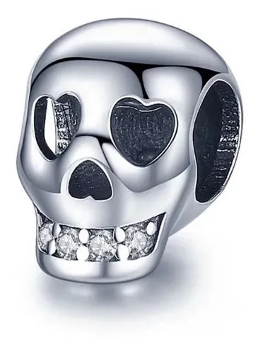Charm Calavera Plata con Dientes Diamantados