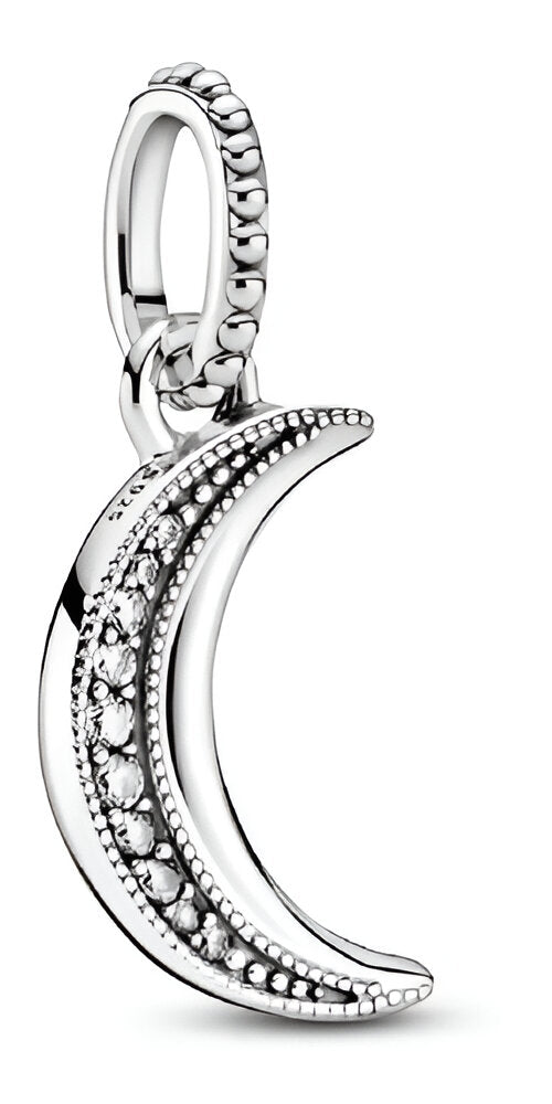 Charm Colgante de Luna Plateada