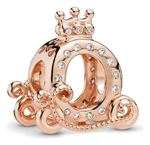 Charm Carroza Dorado Rosa