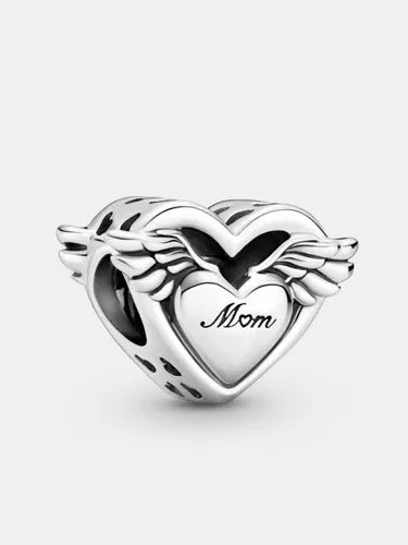 Charm Corazon con Alas "Mom"