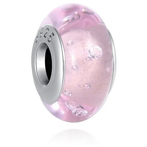 Charm Abalorio Rosa con Burbujas
