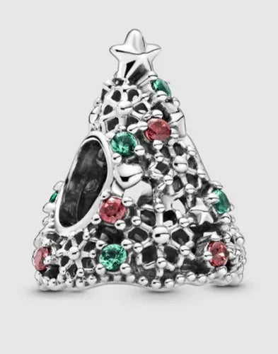 Charm Arbol de Navidad con Copos de Nieve