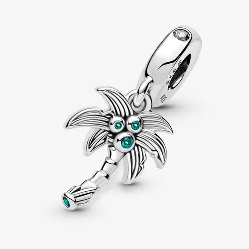 Charm Palmera con Gemas Verdes