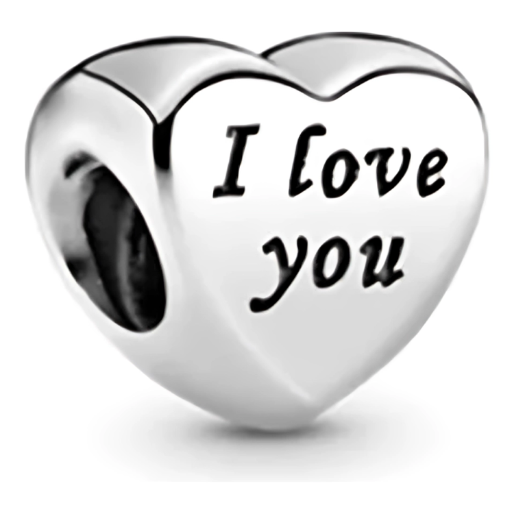 Charm Corazon Plateado "I Love You"