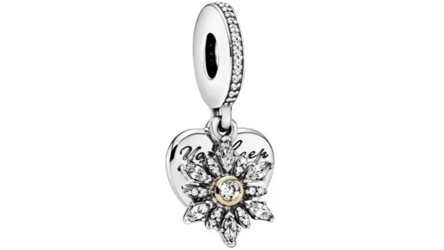 Charm Corazon y Copo Diamantado