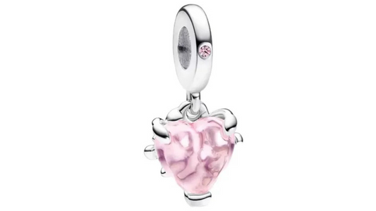 Charm Colgante Corazon Rosa