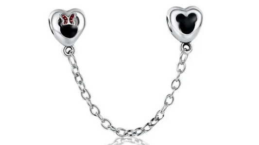 Cadena de Seguridad Corazones de Micky y Minni