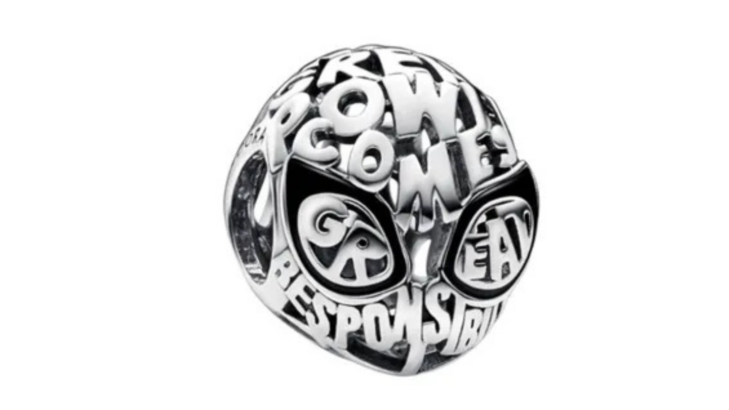 Charm M√°scara de Spidermann Plateada