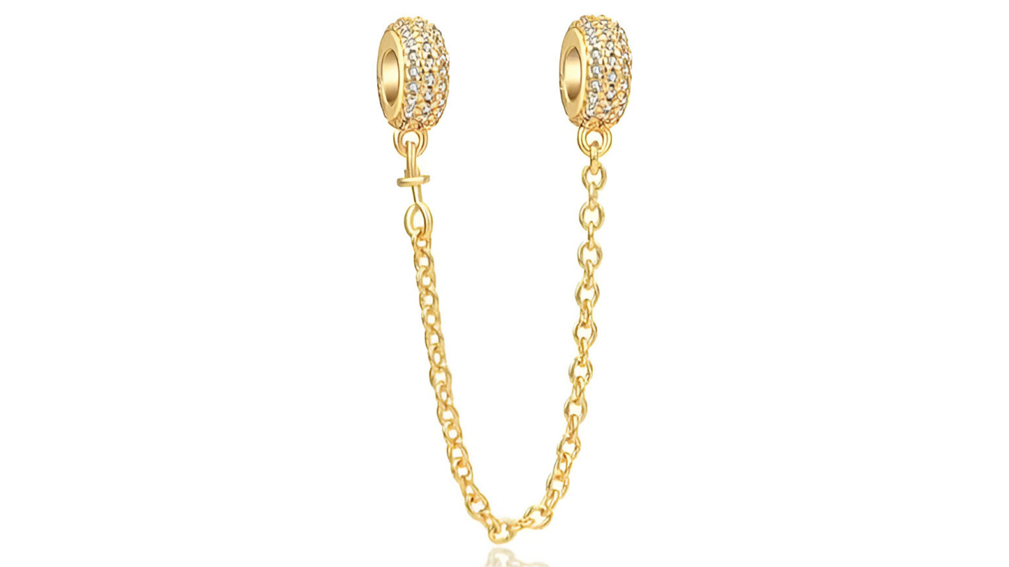 Cadena de Seguridad Oro con Diamantes