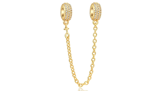 Cadena de Seguridad Oro con Diamantes
