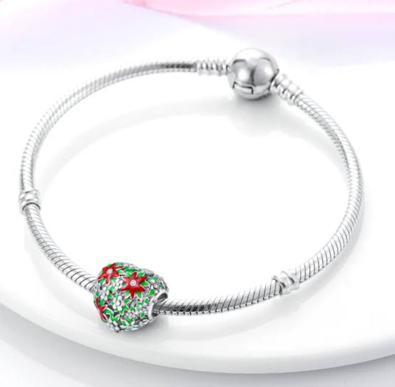 Charm Corazón Floral Navideño