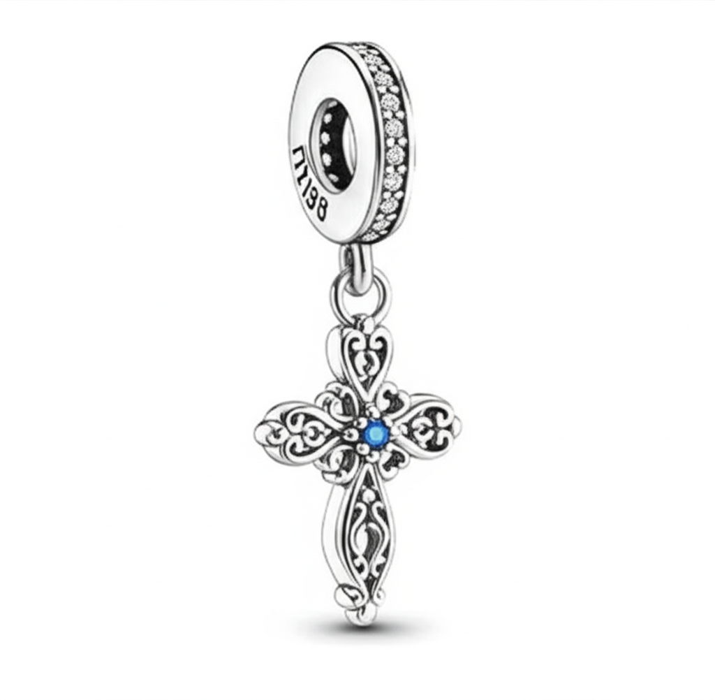 Charm Cruz con Gema Azul