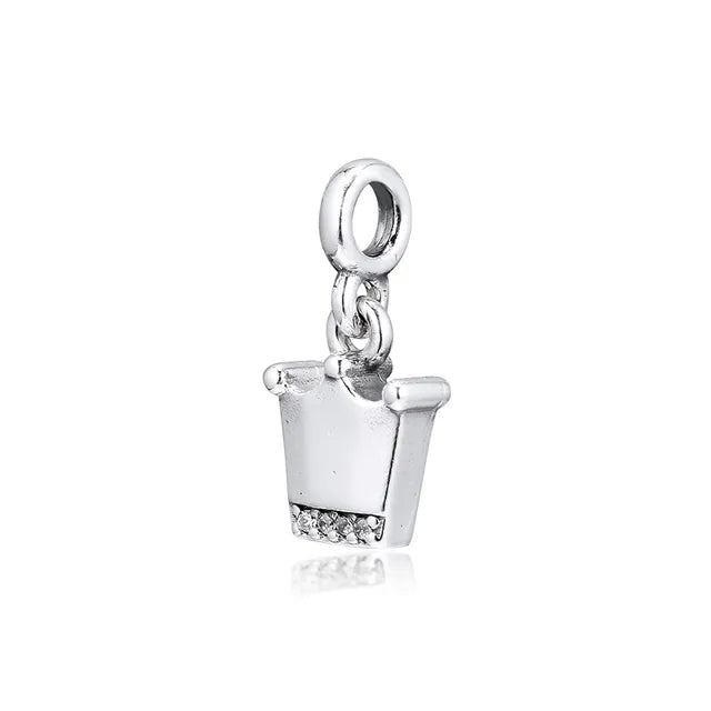 Charm Corona Plateada Brillante