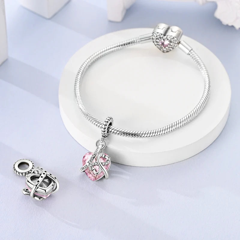 Charm Corazón Rosa "I Love You Forever"