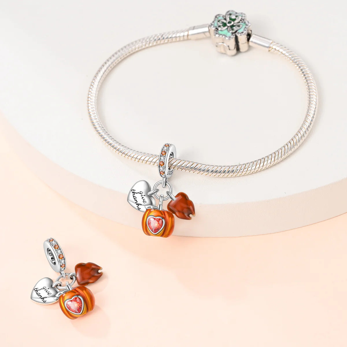 Charm Corazon, Pavo y Calabaza "Give Thanks"