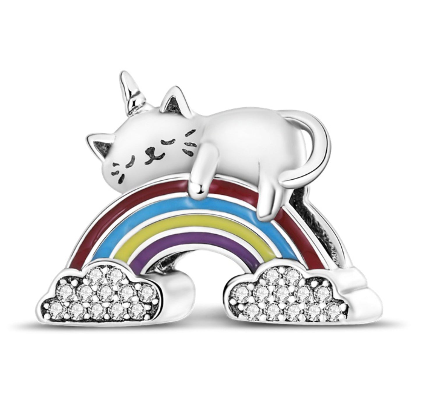 Charm Gato Unicornio en Arcoiris