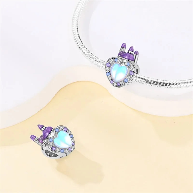 Charm Corazon Opal y Castillo