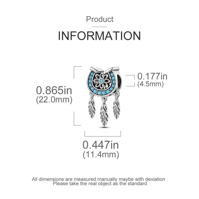 Charm de Atrapasueños de Herradura Azul