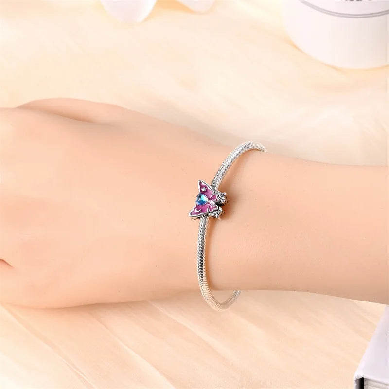 Charm Mariposa y Corazon Opal